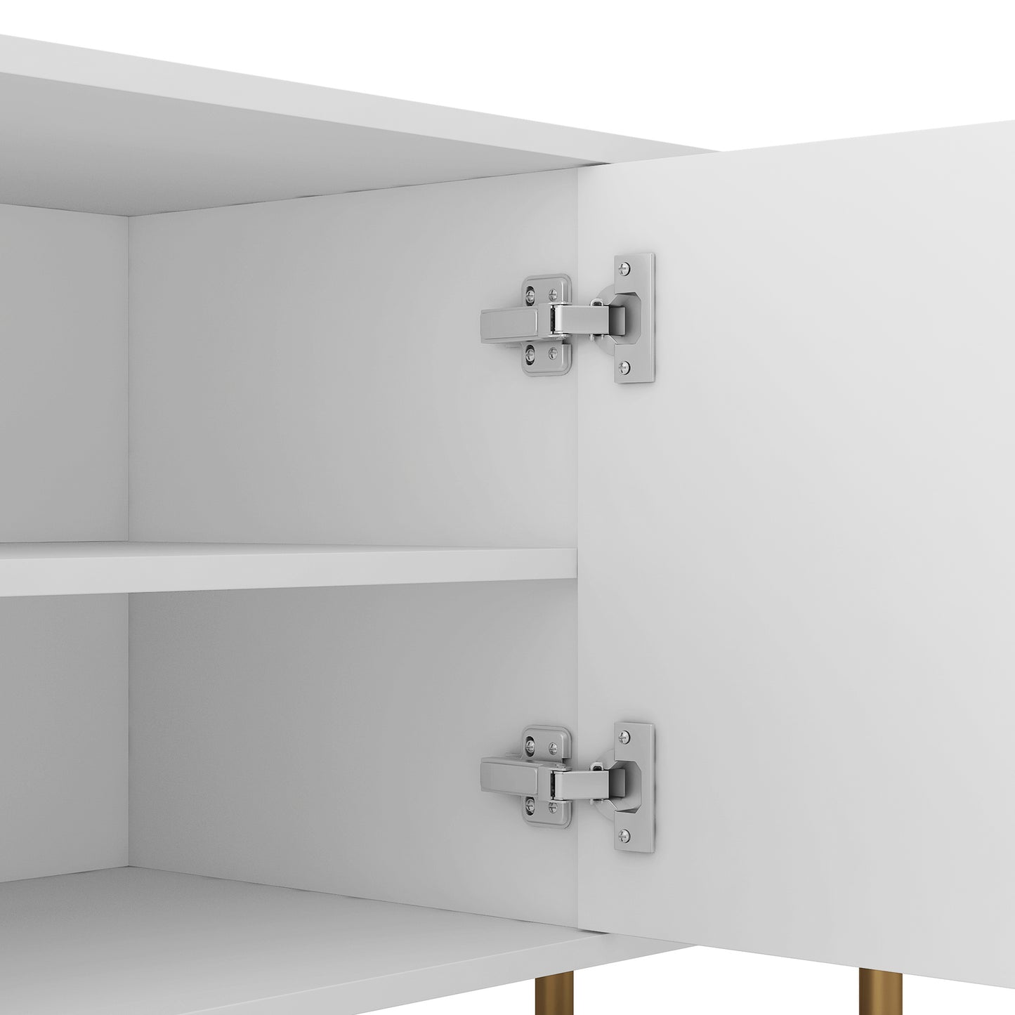 US Local White Modern TV Stand Fluted T, Entertainment Center With Storage Doors, TV Console Media Cabinet, For 55 Inch TV, Living Room