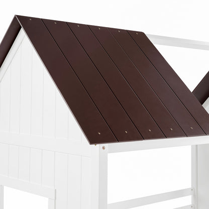 US Local Wooden Toddler Floor Bed With Window, Detachable Roof, 2-Step Ladder & Safety Guardrail, Montessori Kids Loft Bed---A-B Combo Sale, Please Do Not Purchase Individually