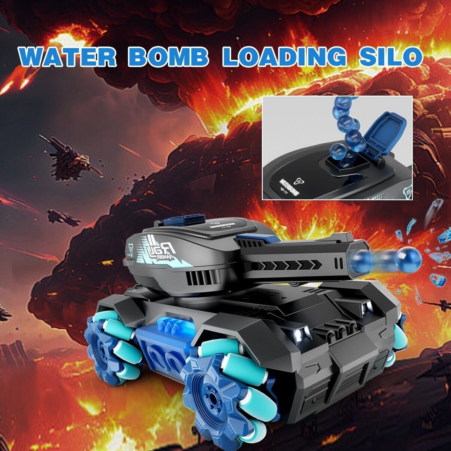 US Local Y1 RC Tank Four Wheel Drive Remote Control Car 2.4G Gesture Control Water Bomb