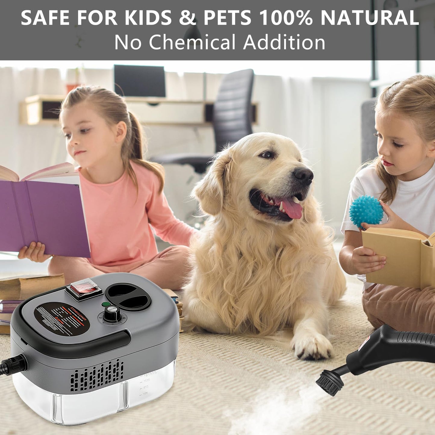 US Local Handheld Steam Cleaner, Steamer For Cleaning, 2500W Pressurized Steam Cleaner With 1.2L Water Tank And 12 Attachments, Portable Steamer Cleaner For Home Car Kitchen Bathroom Furniture Tile Grout