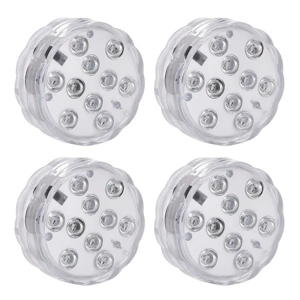 US Local 4Pcs Submersible RGB LED Lights IP68 Waterproof Underwater Color Changing Lamps Remote Control