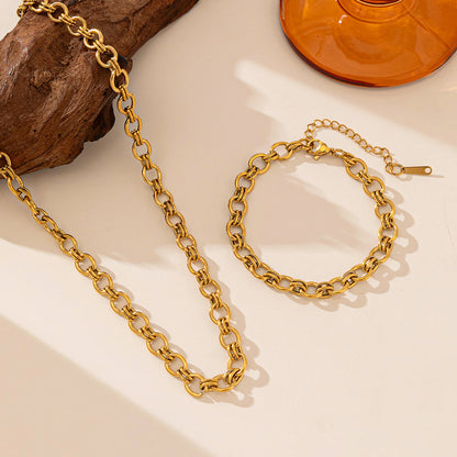 European And American Ins Style 18K Gold-plated Chain Bracelet