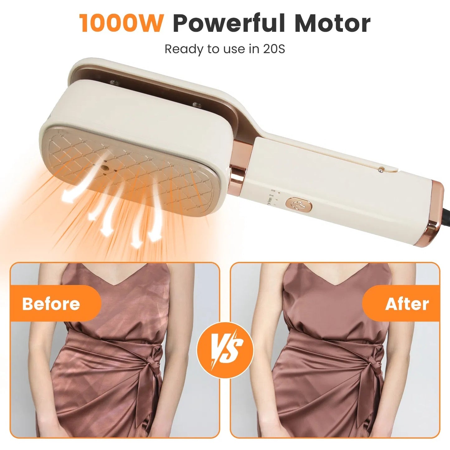 US Local Steam Iron Press 3 In 1 Travel Steamer For Clothes With Flip Head Portable Handheld Flat Iron 1000W Wrinkles Remover Wet And Dry Ironing Garment Steamer 20S Fast Heat Up GPCT5460