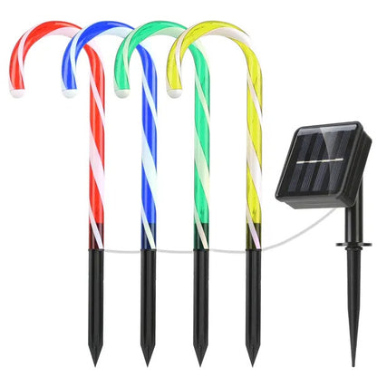 US Local Solar Christmas Candy Cane Light IP55 Waterproof Stake Light
