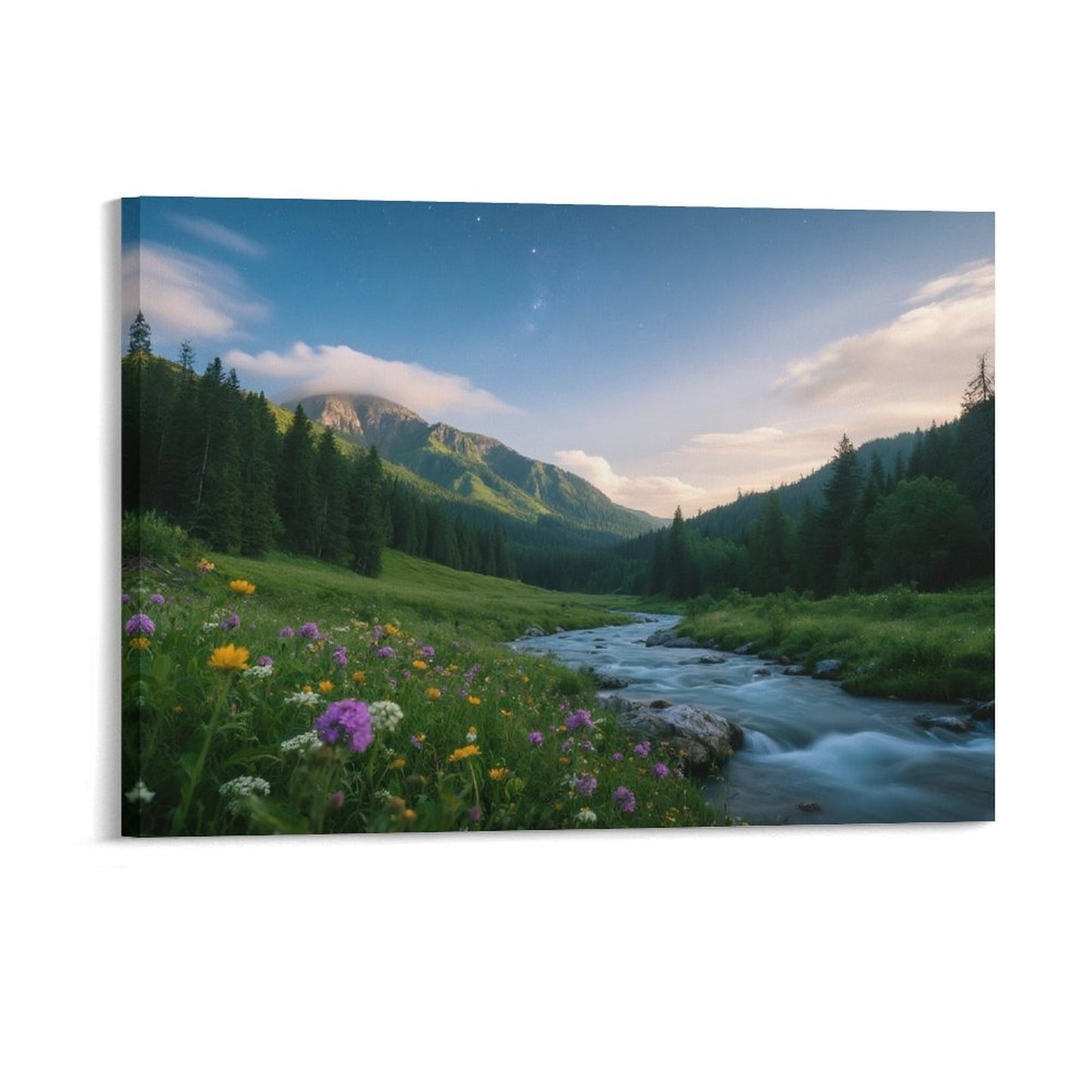 Decorative Interior Frame Painting Mountain-river-starry-summer-8