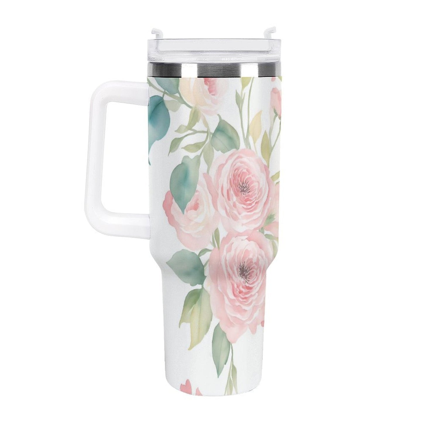 PHDT00428 POD US Local Tumbler 40 oz Large Capacity Car Cup Pink, Flowers