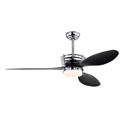 US Local 52'' ABS Blades Ceiling Fan With Lights And DC Remote, DC Motor Modern Ceiling Fan With 3 ABS Fan Blades & 2 Down Rods, Indoor Ceiling Fan With Light For Bedroom,Living Room