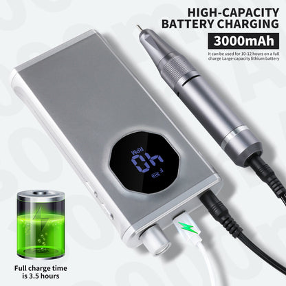 US Local Professional Nail Drill, 40000RPM Electric Nail File For Acrylic Gel Nails Polishing Removing, Rechargeable Portable Cordless Nail Drill Kit With Full Set Of Accessories At Salon Home