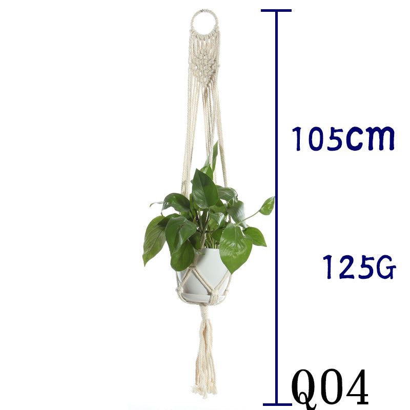 US Local Flower Pot Net Bag Beige Cotton Rope Indoor Plant Hanger Hanging Basket Sling