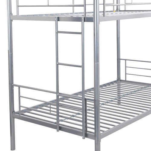 US Local METAL BUNK BED WITH TRUNDLE SILVER