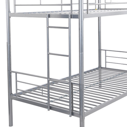 US Local METAL BUNK BED WITH TRUNDLE SILVER