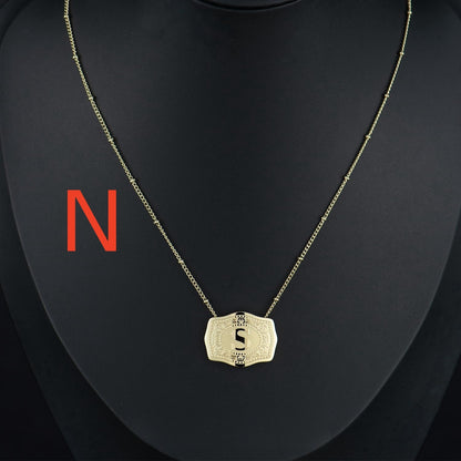 Gold-plated Embossed Slim Chain Adjustable Necklace