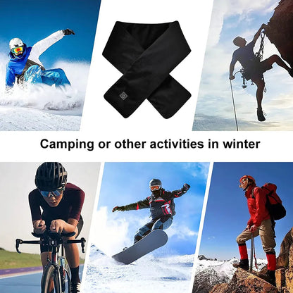 USB Women Men Heating Scarf Temperature Scarf 3 Gears Adjustable USB Charging Heat Control Neck Warmer For Cycling Camping USB Heated Scarf