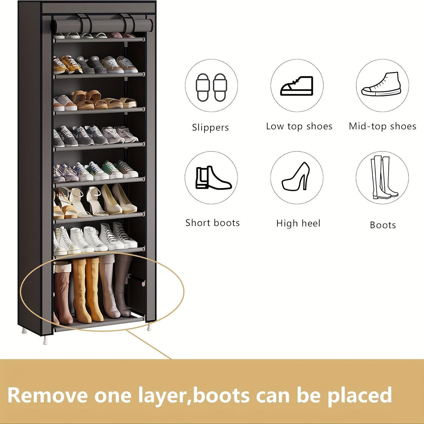US Local Multi-layer Large-capacity Storage Bag Shoe Storage Cabinet Easy To Assemble Dustproof Suitable For Home Bedroom Dormitory Sundries Storage