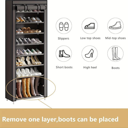 US Local Multi-layer Large-capacity Storage Bag Shoe Storage Cabinet Easy To Assemble Dustproof Suitable For Home Bedroom Dormitory Sundries Storage