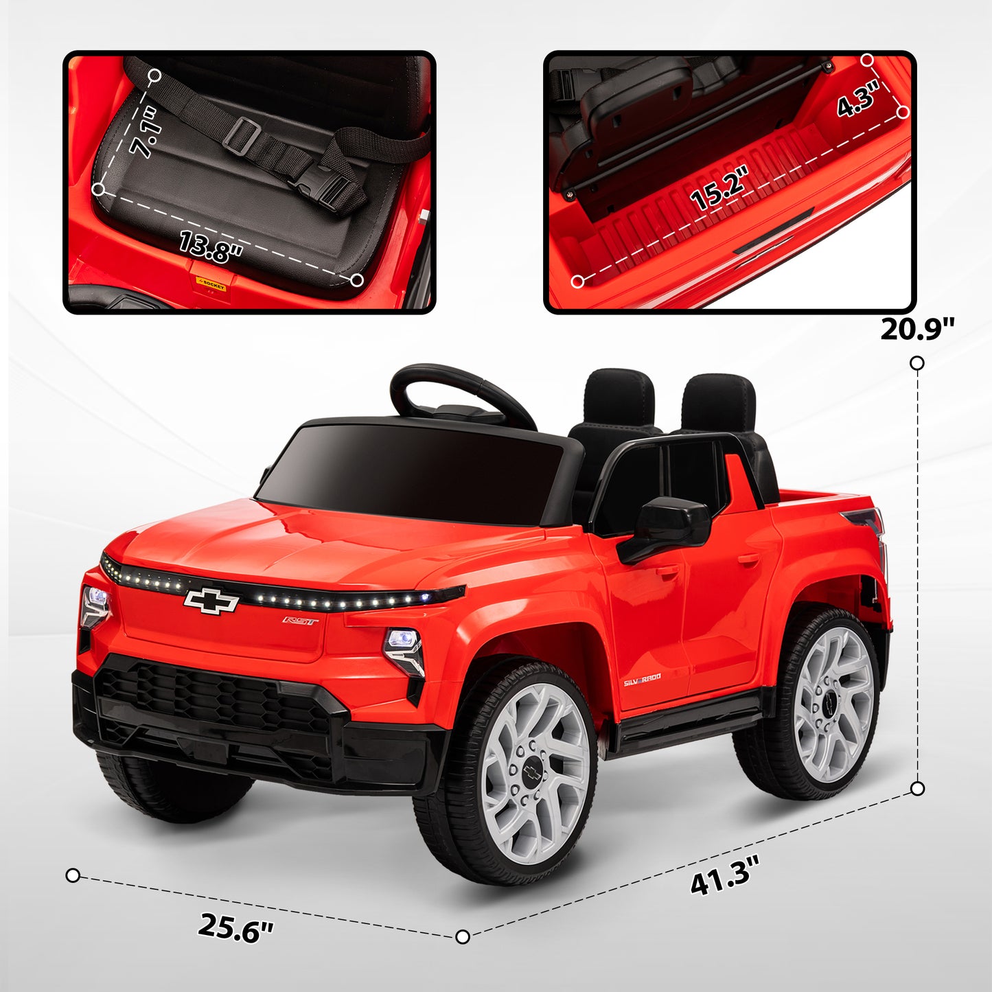 US Local 12V Chevrolet Silverado EV RST Licensed Kids Electric Car with Parent Remote Control