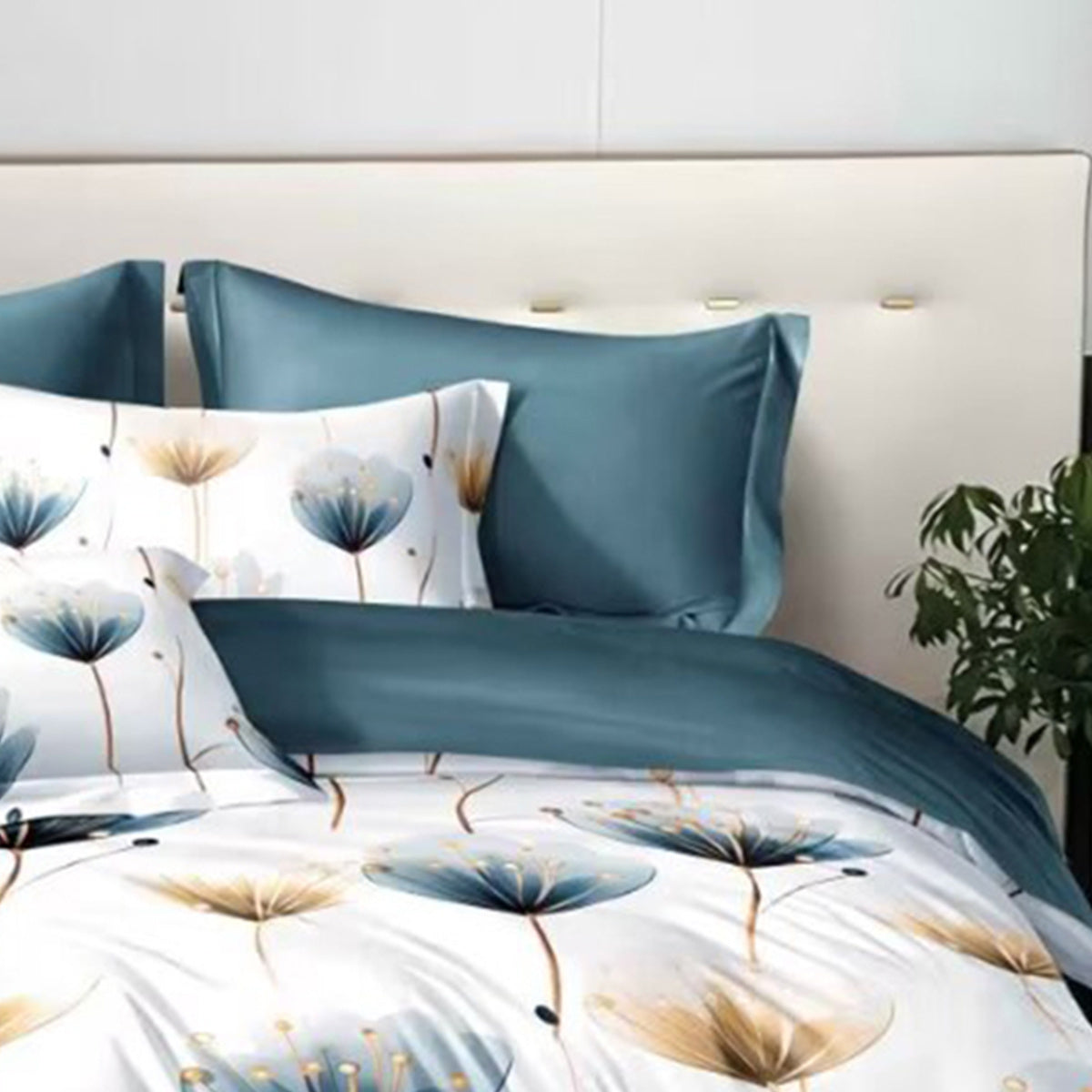 US Local 3 piece Set Of Simple And Fresh Blue And White Floral Duvet Cover, Polyester Bedroom Decoration Bedding Set Twin Full Queen King Size
