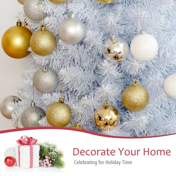 US Local 6 Feet Unlit Artificial Slim Pencil Christmas Tree With Metal Stand