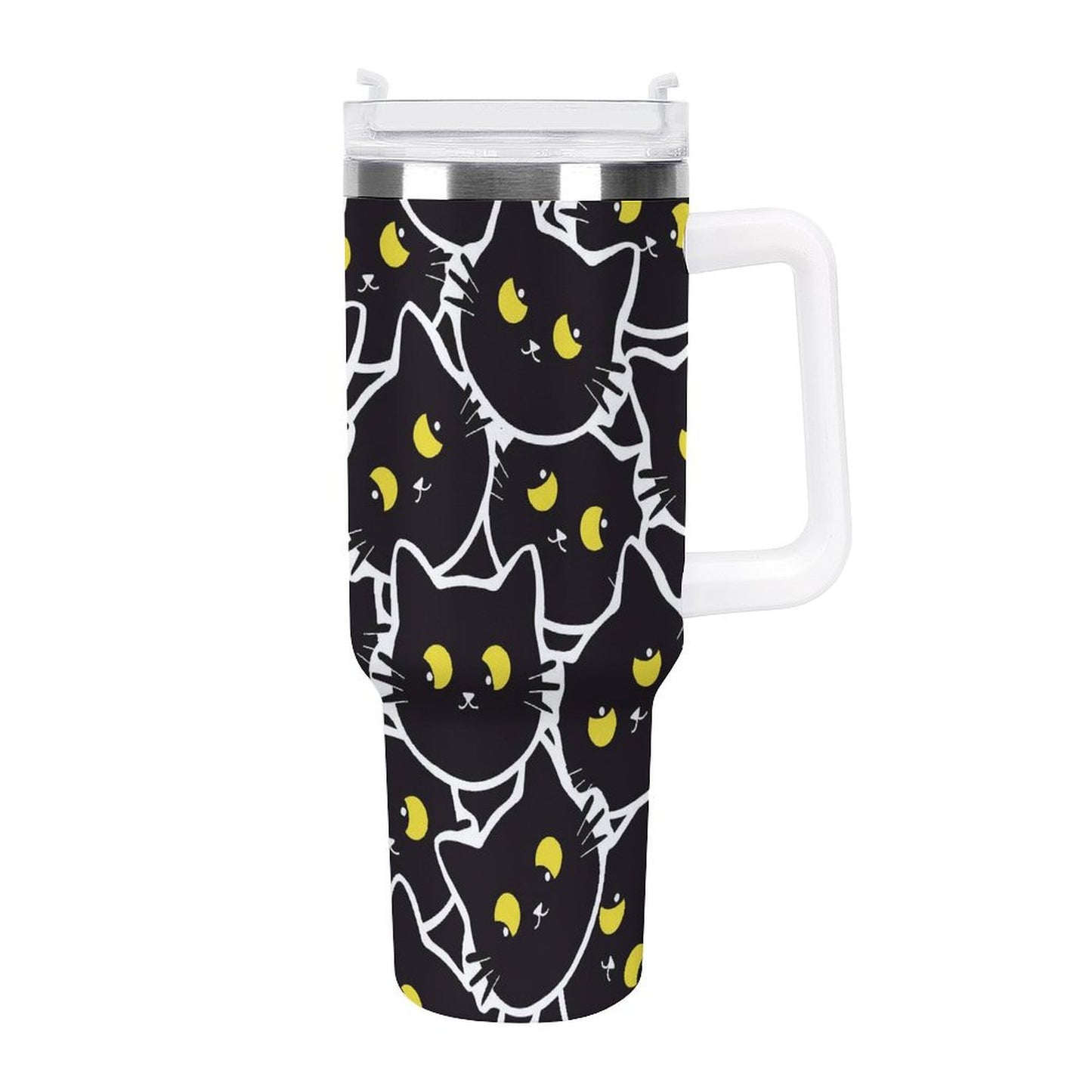 PHDT00270 POD US Local Tumbler 40 oz Large Capacity Car Cup Cat, Yellow Eyes