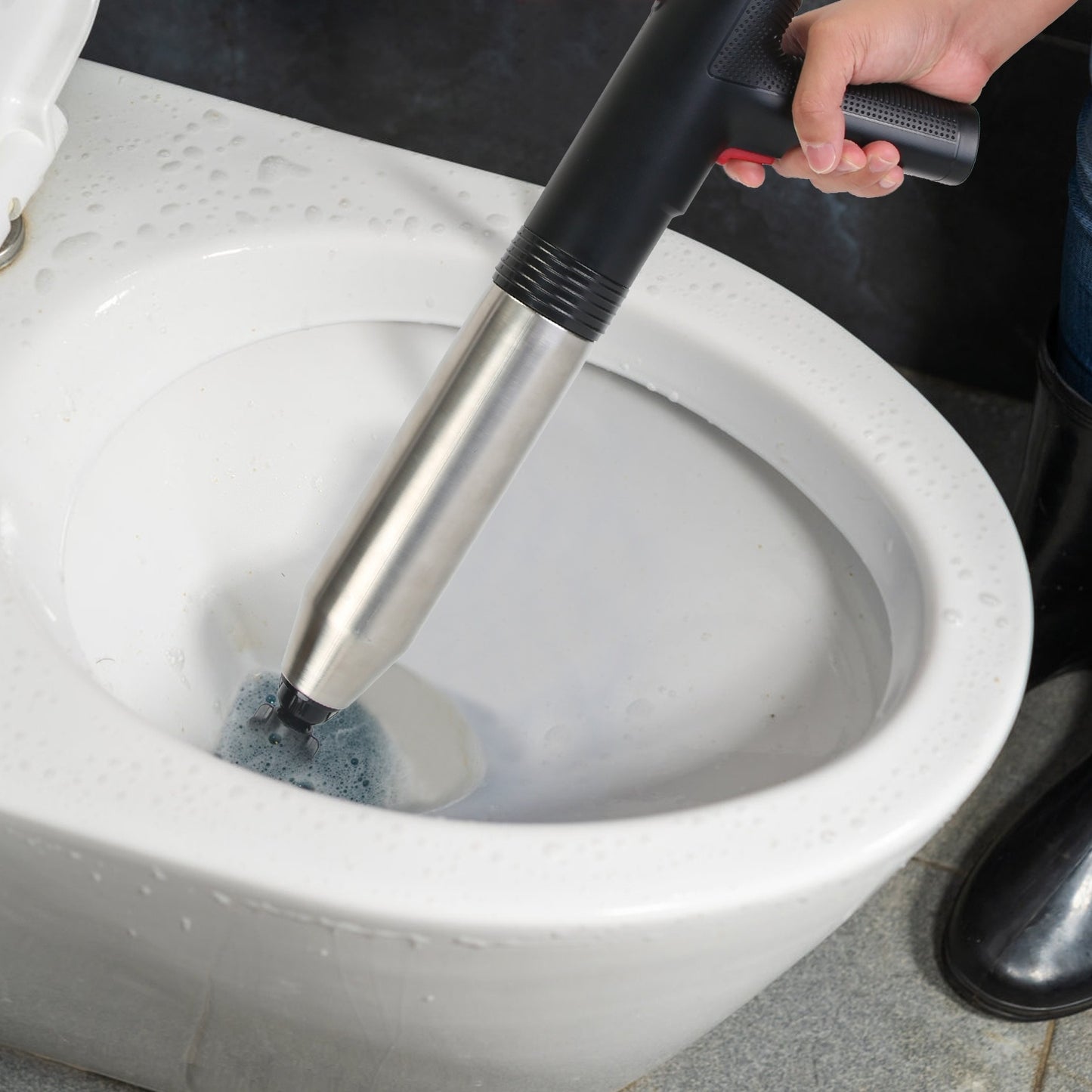 US Local 1Pc Electric Toilet Plunger High Pressure Air Plunger Air Drain Blaster Drain Clog Remover With Real Time Pressure Display For Toilets Bathroom Floor Drain Kitchen Sinks Plumbing Clogs