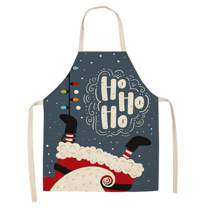 Christmas linen apron