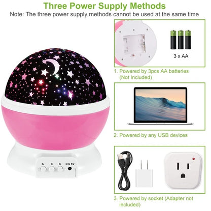 US Local LED Star Sky Projector Night Light Kids Rotating Starry Night Lamp