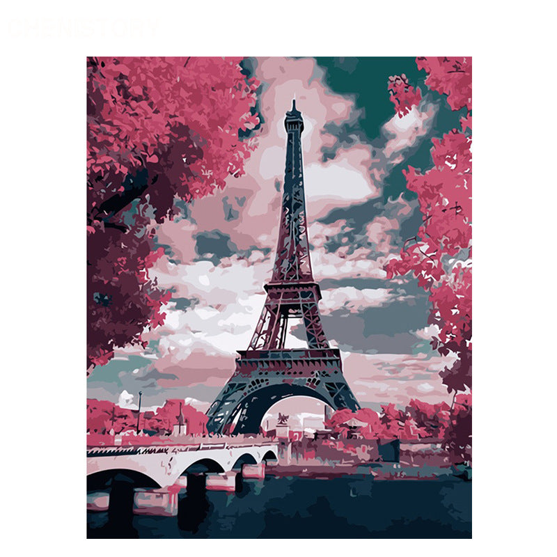 USA Local Digital Wholesale Frameless Diy4050 Landscape Oil Painting