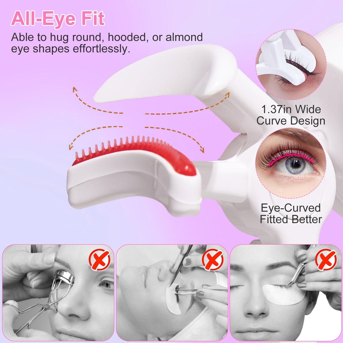 US Local 2Pcs Heated Eyelash Curler Electric USB Rechargeable Eyelash Curler Anti Burn Compact With Comb Heat Up Fast Within 8S For All Eye Shapes For Women Make Up Gift Travel Valentine Mother Day