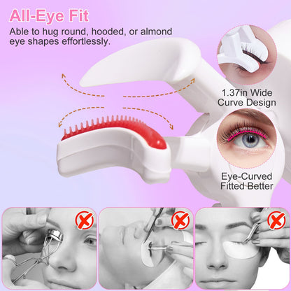 US Local 2Pcs Heated Eyelash Curler Electric USB Rechargeable Eyelash Curler Anti Burn Compact With Comb Heat Up Fast Within 8S For All Eye Shapes For Women Make Up Gift Travel Valentine Mother Day