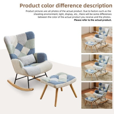 UK Local Rocking Chairs For Adults, Tteddy Rocking Chair Relaxing Recliner Chair With Solid Wood Legs High Back Lounge Chairs For Balcony Living Room Bedroom