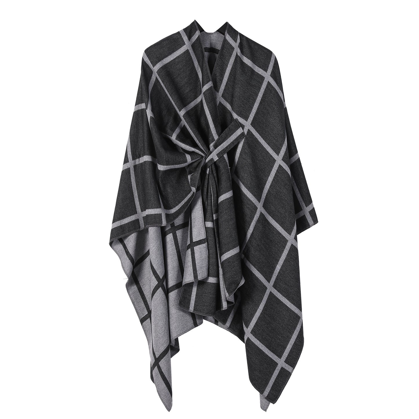 US Local Women's Fashion Gingham Check Warm Scarf