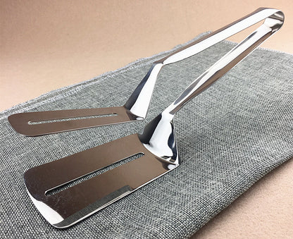Stainless Steel BBQ Tongs & Spatula ¨C Multi-Purpose Grilling Tool for Steak, Fish, Bread & Kitchen Cooking