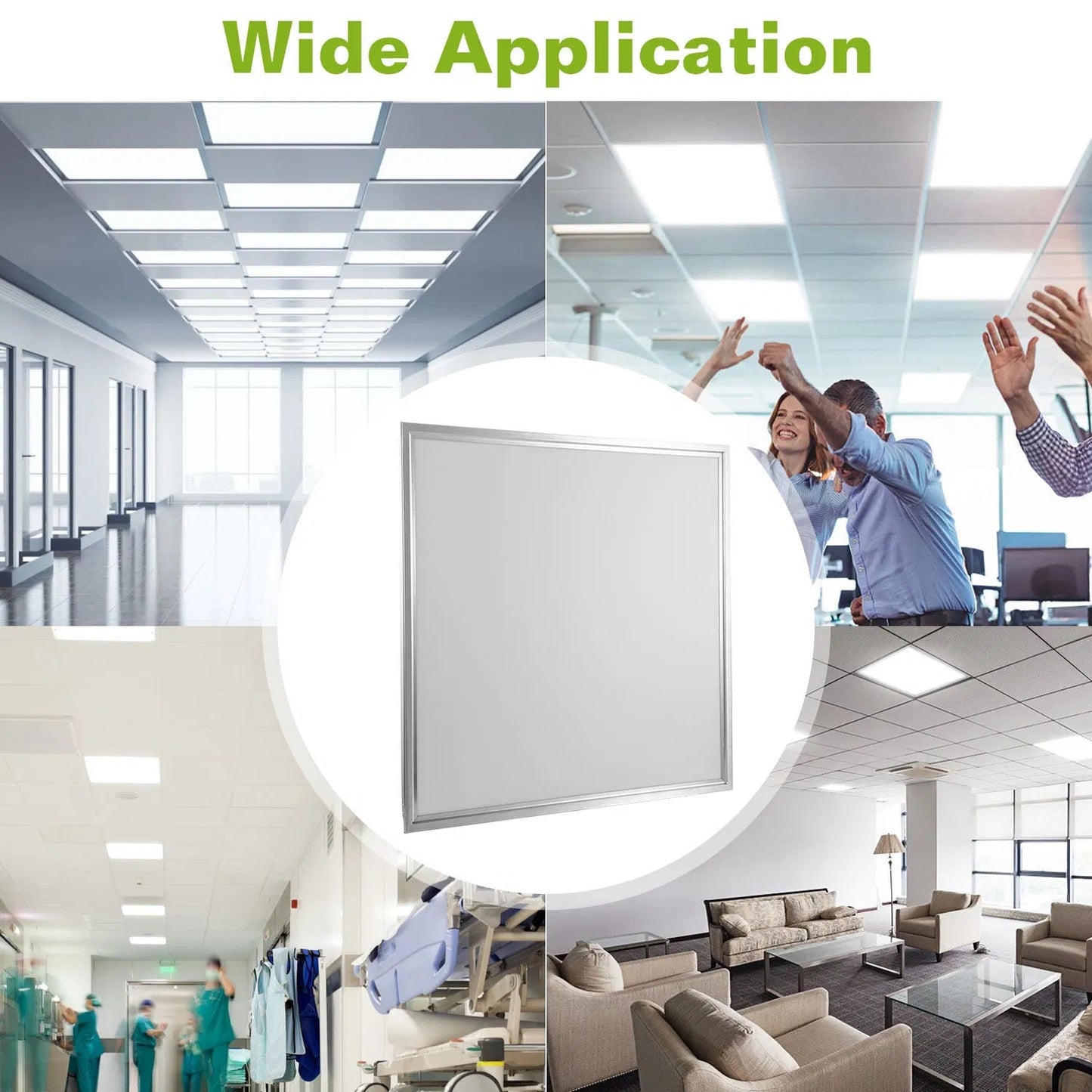 US Local LED Panel Light 5800LM 7000K Ceiling Lighting 150W Equivalent LED Troffer Recessed Edge-Lit