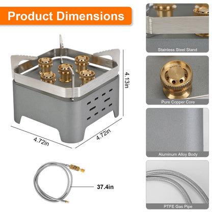 US Local 12000W Portable Camping Stove With Cassette Adapter Windproof Outdoor Backpacking Burner With Carrying Case Igniter For Outdoor Hiking Camping Picnic Backpacking
