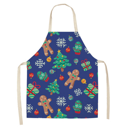 Christmas linen apron