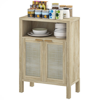 US Local Sideboard Buffet Cabinet With Storage, Modern Accent Cabinet With Adjustable Shelf, Coffee Bar Cabinet, Natural