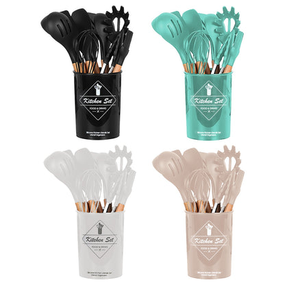 US Local 4 Colors Options -- Set Of 35Pcs Kitchen Cooking Utensils Set Spatula Set Baking Utensil Set Kitchen Accessories Necessities With Holder Egg Whisk Separator Tong Turner Spoons Cups