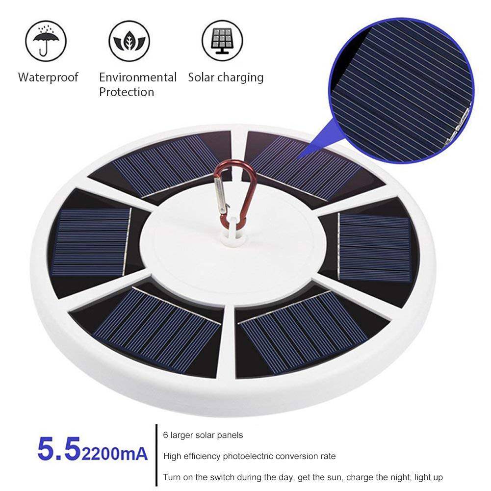 42 LED Solar Flag Pole Light Adjustable Outdoor Camping Tent Light