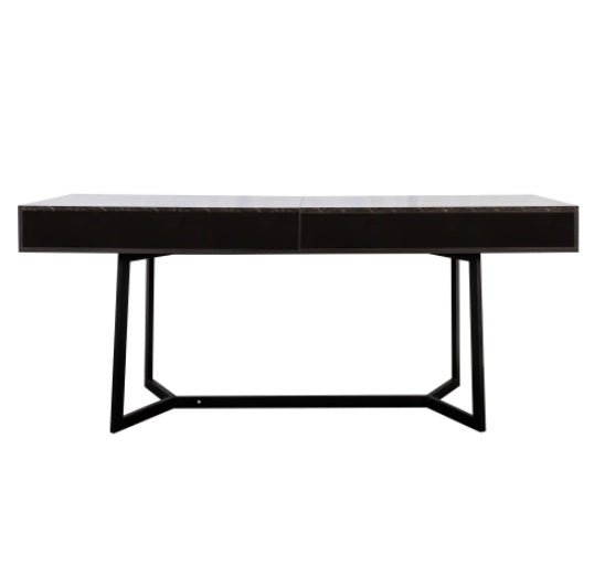 US Local Modern Black 70.87 Computer Desk, Study & Work Desk Y-Shaped Metal Legs