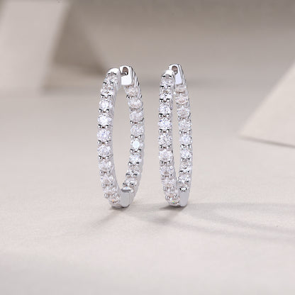 Merman Luxury Fashion Diamond Earrings Stud Set With Mosan Diamond Silver Ornaments