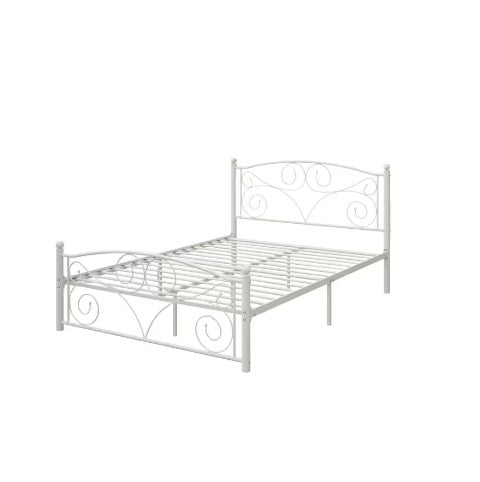 US Local Full Size Unique Flower Sturdy System Metal Bed Frame With Headboard And Footboard