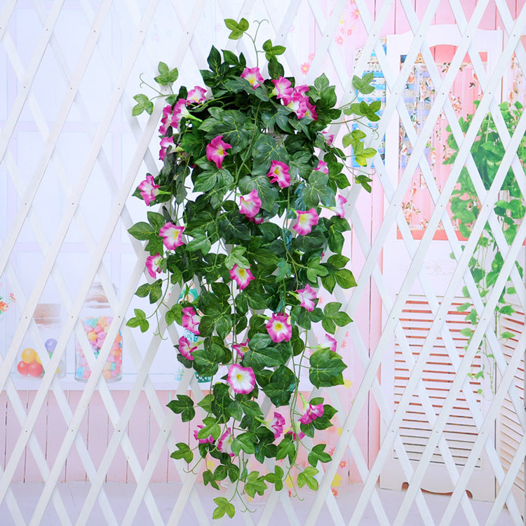 US Local Simulation Plant Morning Glory Ratten For Wall Hanging Decoration