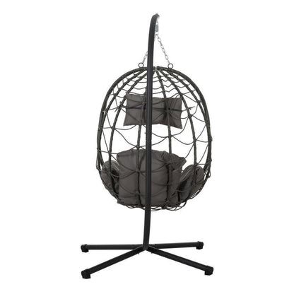 US Local Indoor And Outdoor Swing Chair With Stand, Patio Wicker Hanging Egg Chair, Hanging Basket Chair Suitable For Bedroom, Living Room And Balcony