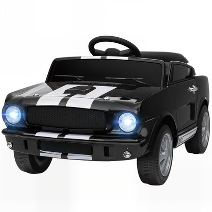 US Local Ride On Car With Remote Control, Adjustable Speed, MP3, Smooth Start, LED Lights, Black