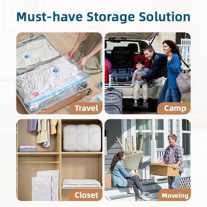 US Local Eco-Friendly Clothes And Bedding Space-Saving Compression Bags, 4 Medium Bags, 4 Large Bags, 2 Extra Large Bags With Pump