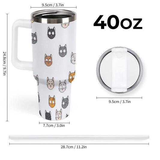 PHDT00362 POD US Local Tumbler 40 oz Large Capacity Car Cup Expression, Cat, Animation