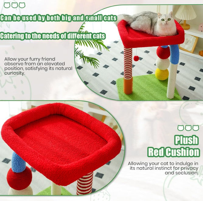 US Local Cat Tree With Built-in Bed - Multi-Function Cat Furniture With Sisal Scratcher, Interactive Toys, And Cozy Resting Spots For Cats