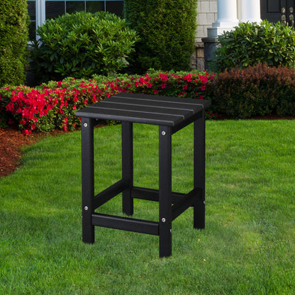 US Local 38x38x45.5cm Single Layer Square Black HDPE Side Table