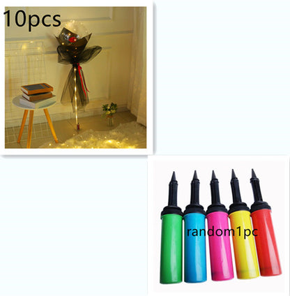 US Local LED Luminous Balloon Rose Bouquet Transparent Bobo Ball Rose