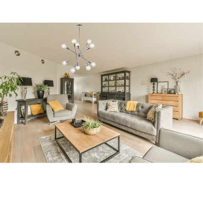 US Local Modern Sputnik Chandelier Lighting 10 Lights With Adjustable Arms Chrome Pendant Lighting